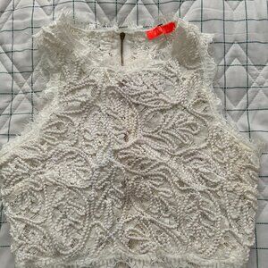 ALX Couture White Lace Crop Top • New With Tags • Size M/L